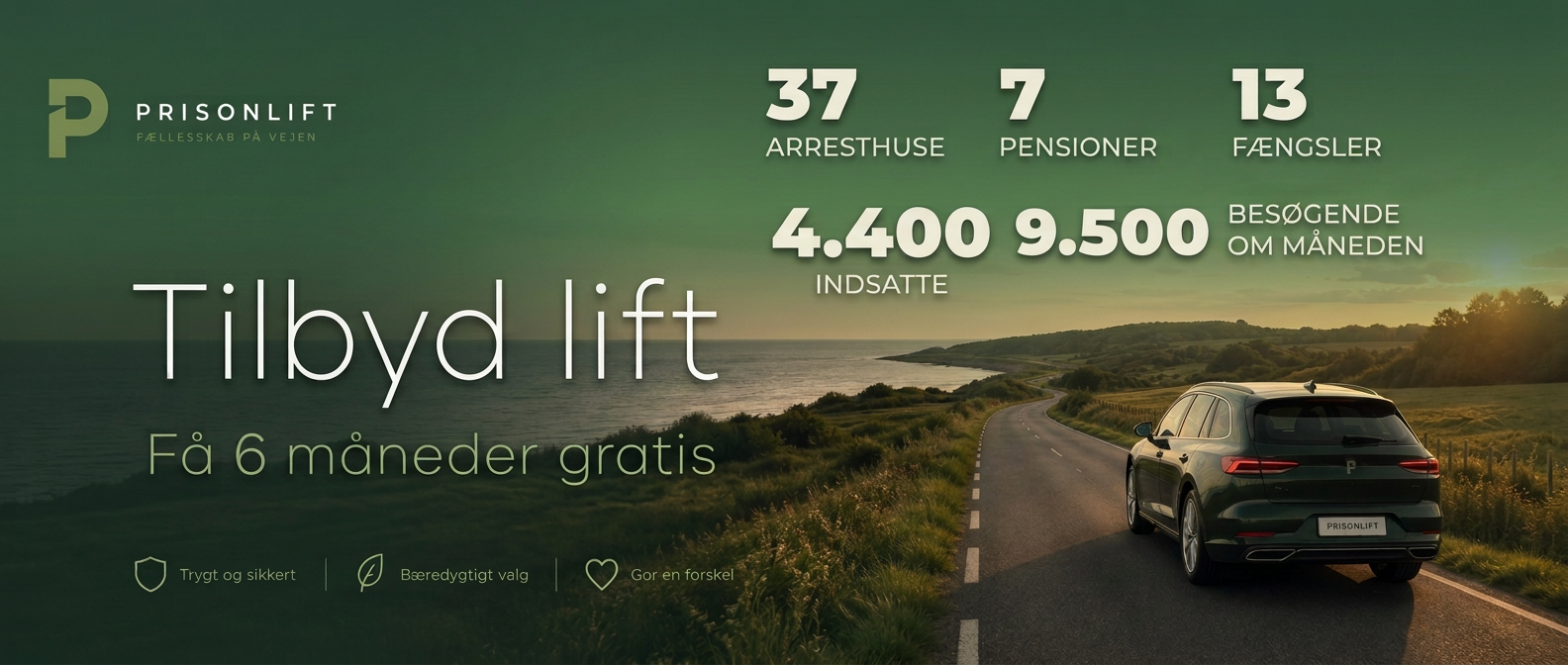 Tilbyd lift og få 6 måneder gratis abonnement på Prisonlift